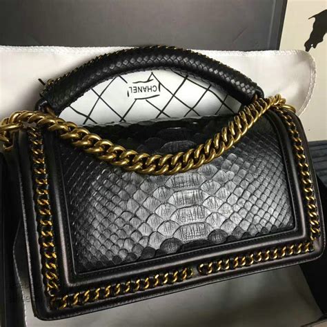 chanel le boy snake|Chanel bag.